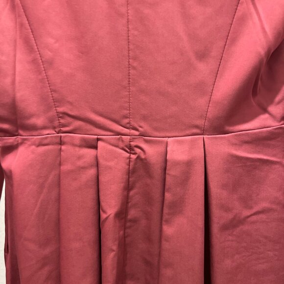 Adria Moss Midi Dress Rose colored with dreamy pleated sleeves, Size: 4 - Picture 3 of 7